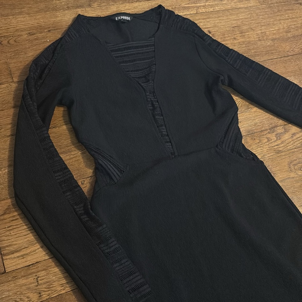 Express Long Sleeve Black Dress, Sexy Style, Great Condition! Women’s Size 10